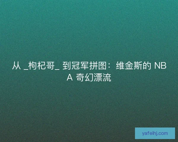 从 _枸杞哥_ 到冠军拼图：维金斯的 NBA 奇幻漂流