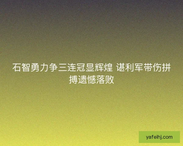 石智勇力争三连冠显辉煌 谌利军带伤拼搏遗憾落败
